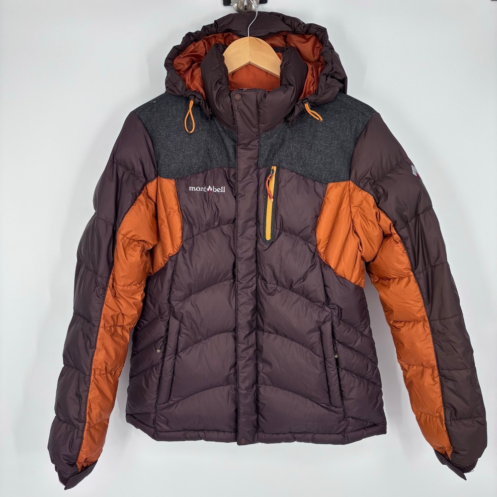 Montbell Windblock 2L Down Jacket Womens S/M (Tag 95) Coffee Brown Puffer Hiking